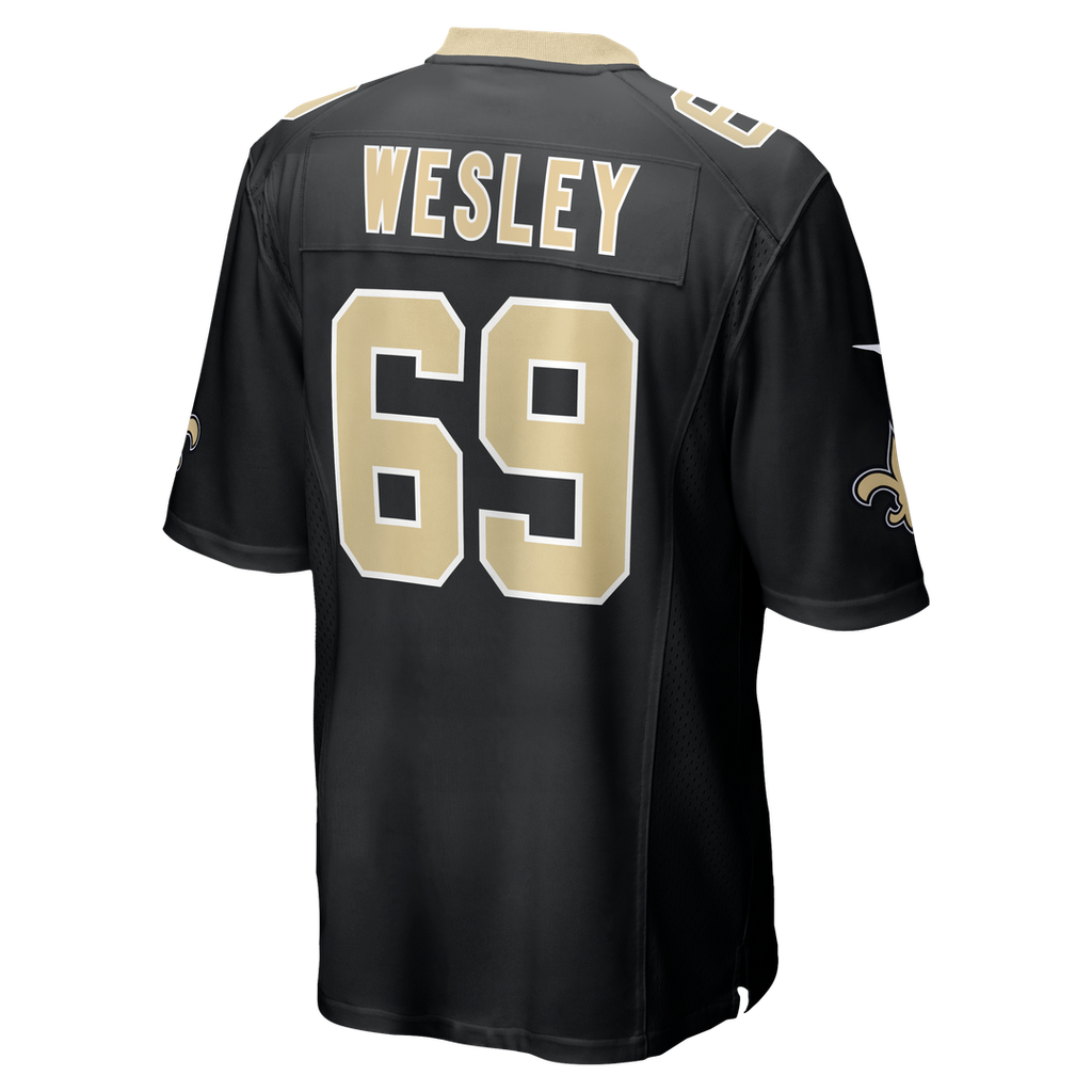 New Orleans Saints Barry Wesley Black Team Game Jersey product image 3, provided for visual reference and product detail