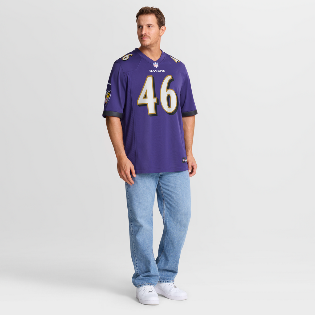 Baltimore Ravens Nick Moore Purple Game Jersey product image 7, provided for visual reference and product detail review