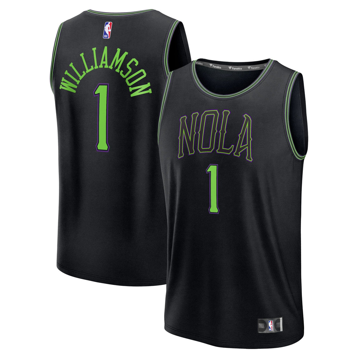 New Orleans Pelicans Zion Williamson Fanatics Black 2025/26 City Edition Fast Break Jersey for Men product image 2, provided