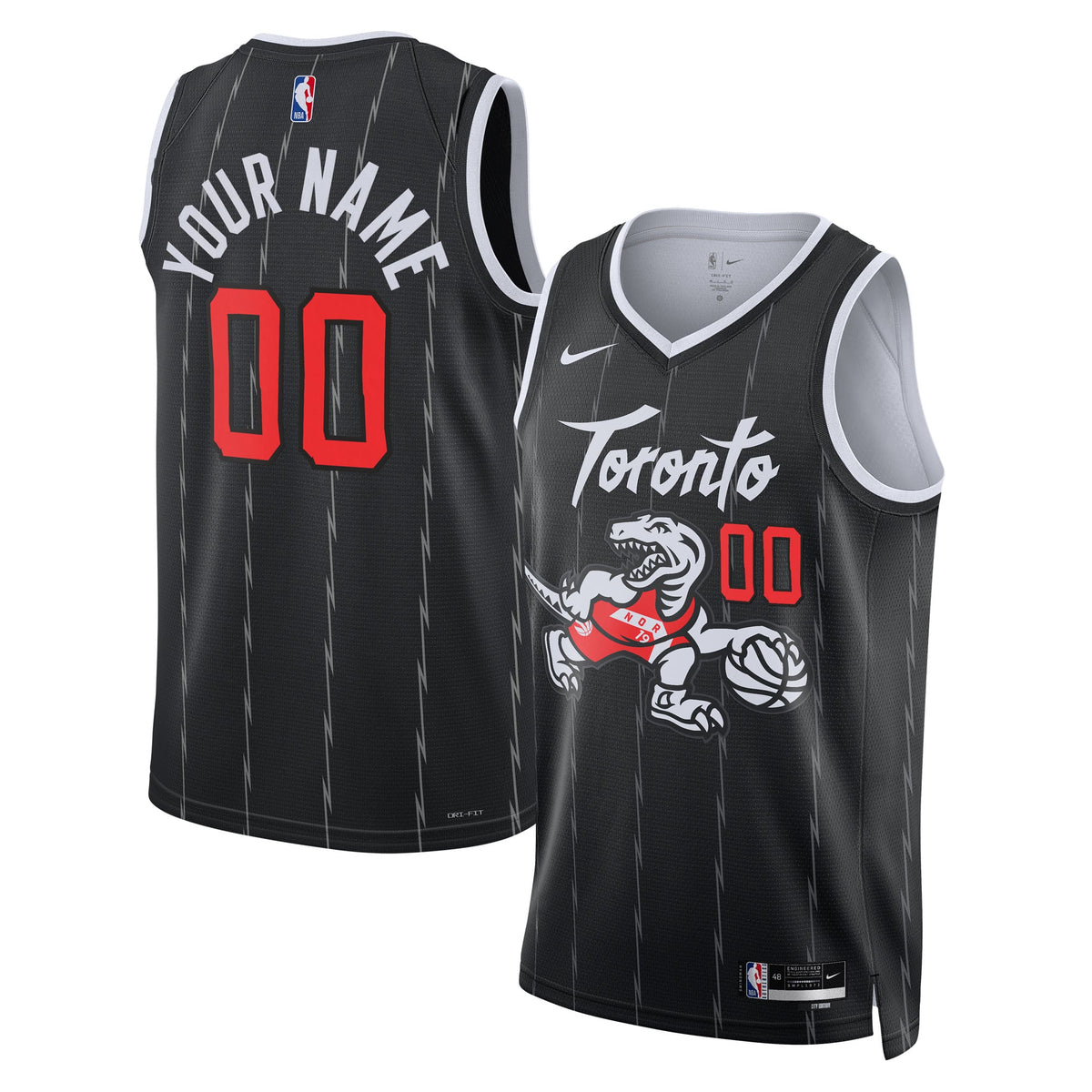 Unisex Toronto Raptors Nike Black 2025/26 City Edition Swingman Custom Jersey product image 1, provided for visual reference