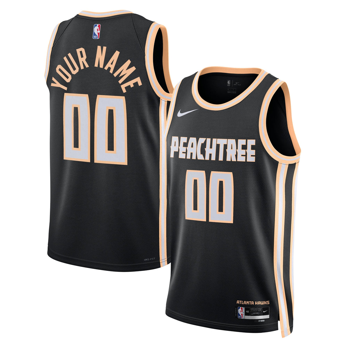 Unisex Atlanta Hawks Nike Black 2025/26 City Edition Swingman Custom Jersey product image 2, provided for visual reference