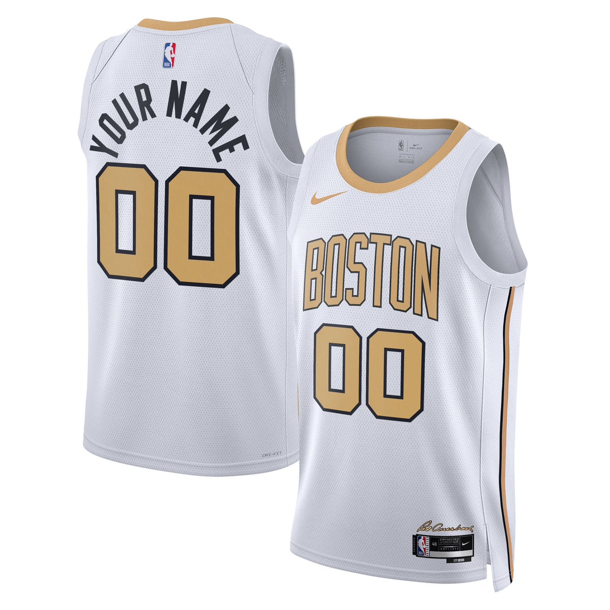 Unisex Boston Celtics Nike White 2025/26 City Edition Swingman Custom Jersey product image 1, provided for visual reference