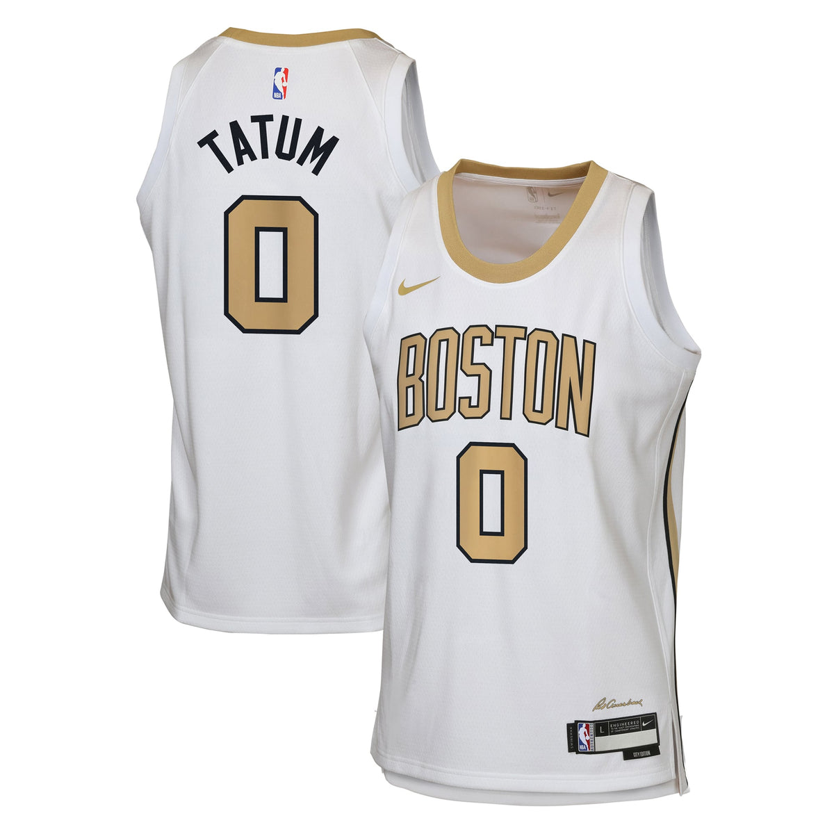 Youth Boston Celtics Jayson Tatum Nike White 2025/26 City Edition Swingman Jersey product image 1, provided for visual