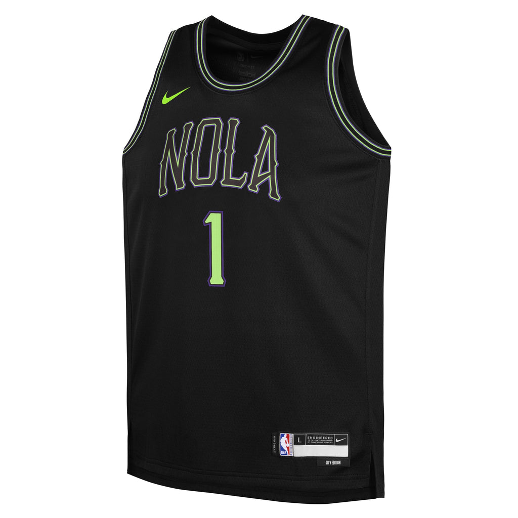 Youth New Orleans Pelicans Zion Williamson Nike Black 2025/26 City Edition Swingman Jersey product image 3, provided for