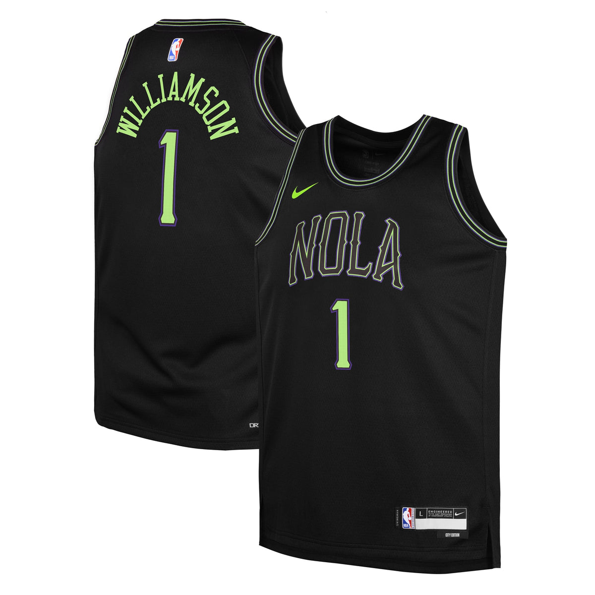 Youth New Orleans Pelicans Zion Williamson Nike Black 2025/26 City Edition Swingman Jersey product image 1, provided for
