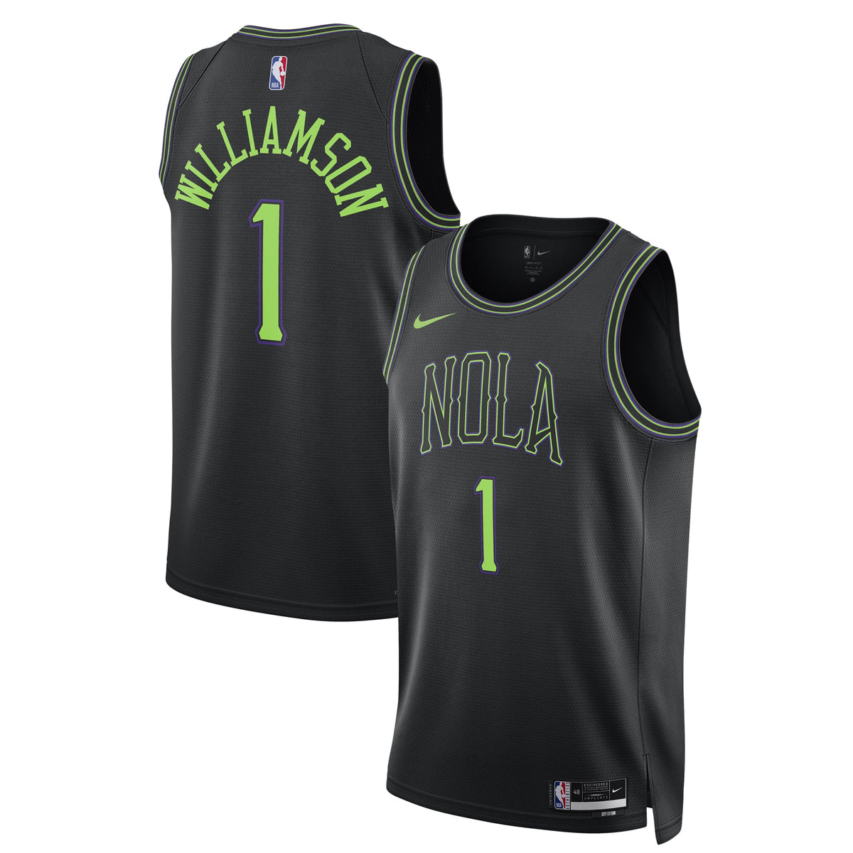 Unisex New Orleans Pelicans Zion Williamson Nike Black 2025/26 Swingman Jersey - City Edition product image 2, provided for