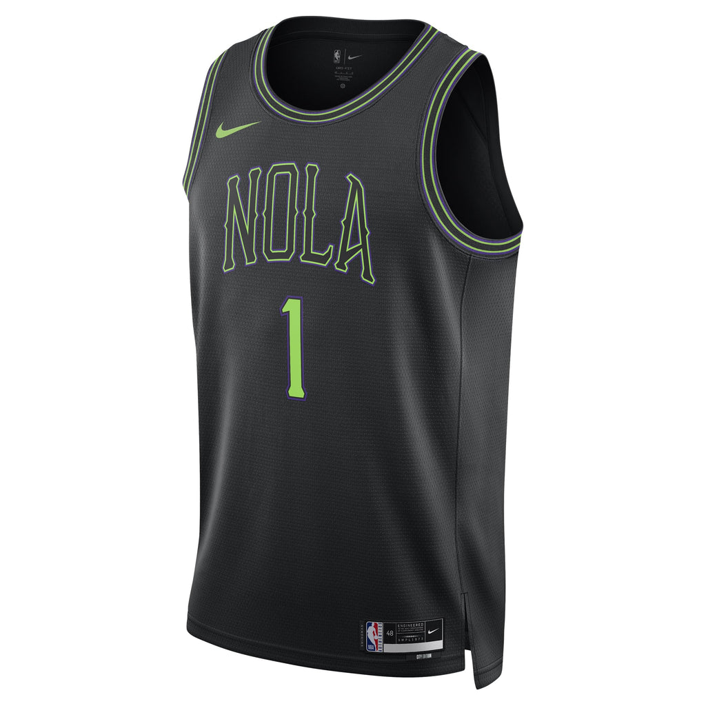 Unisex New Orleans Pelicans Zion Williamson Nike Black 2025/26 Swingman Jersey - City Edition product image 3, provided for