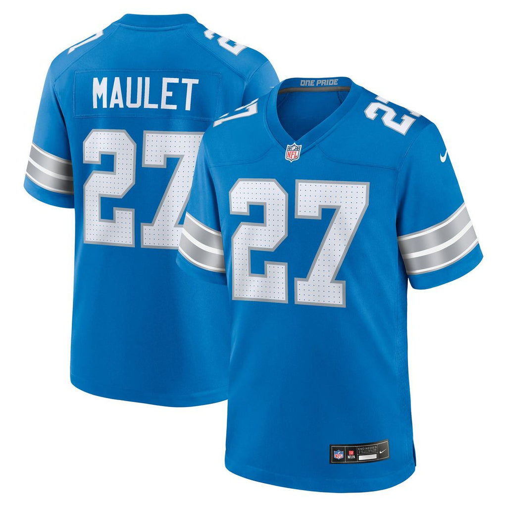 Detroit Lions Arthur Maulet Blue Team Game Jersey product image 1, provided for visual reference and product detail review