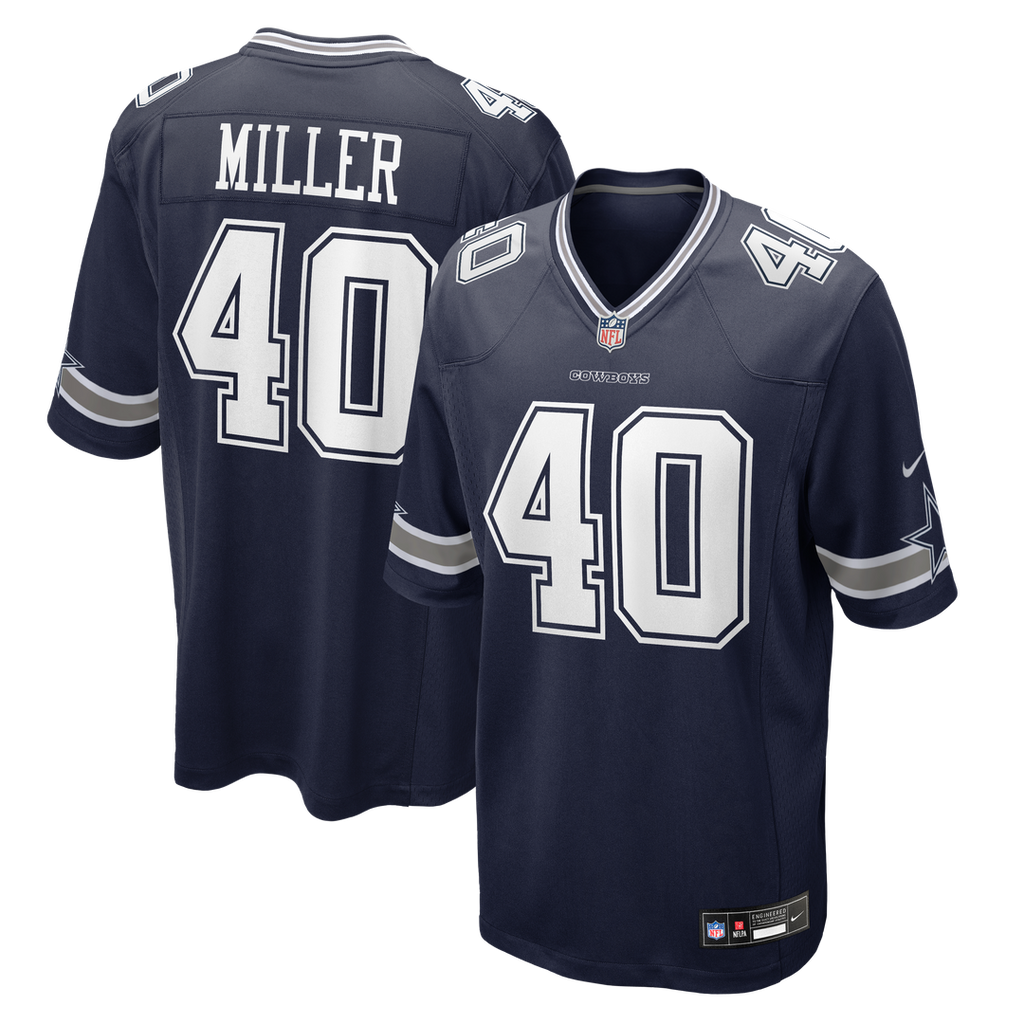 Dallas Cowboys Von Miller Navy Game Jersey product image 1, provided for visual reference and product detail review