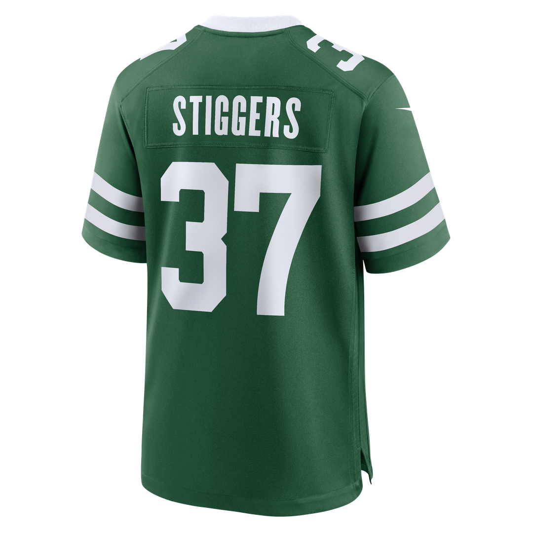 New York Jets Qwan'tez Stiggers Legacy Green Team Game Jersey product image 3, provided for visual reference and product