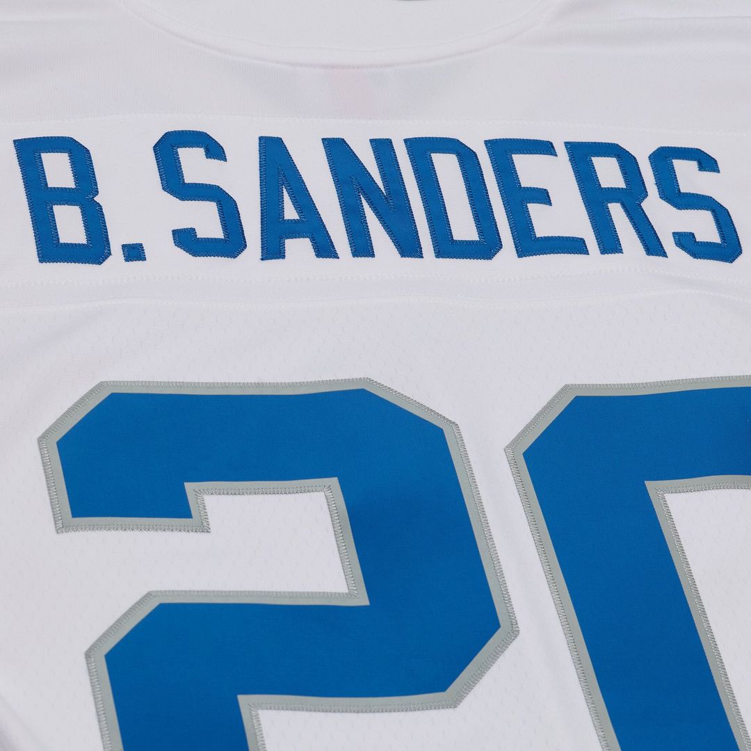 Detroit Lions Barry Sanders White 1989 Legacy Replica Player Jersey product image 7, provided for visual reference and