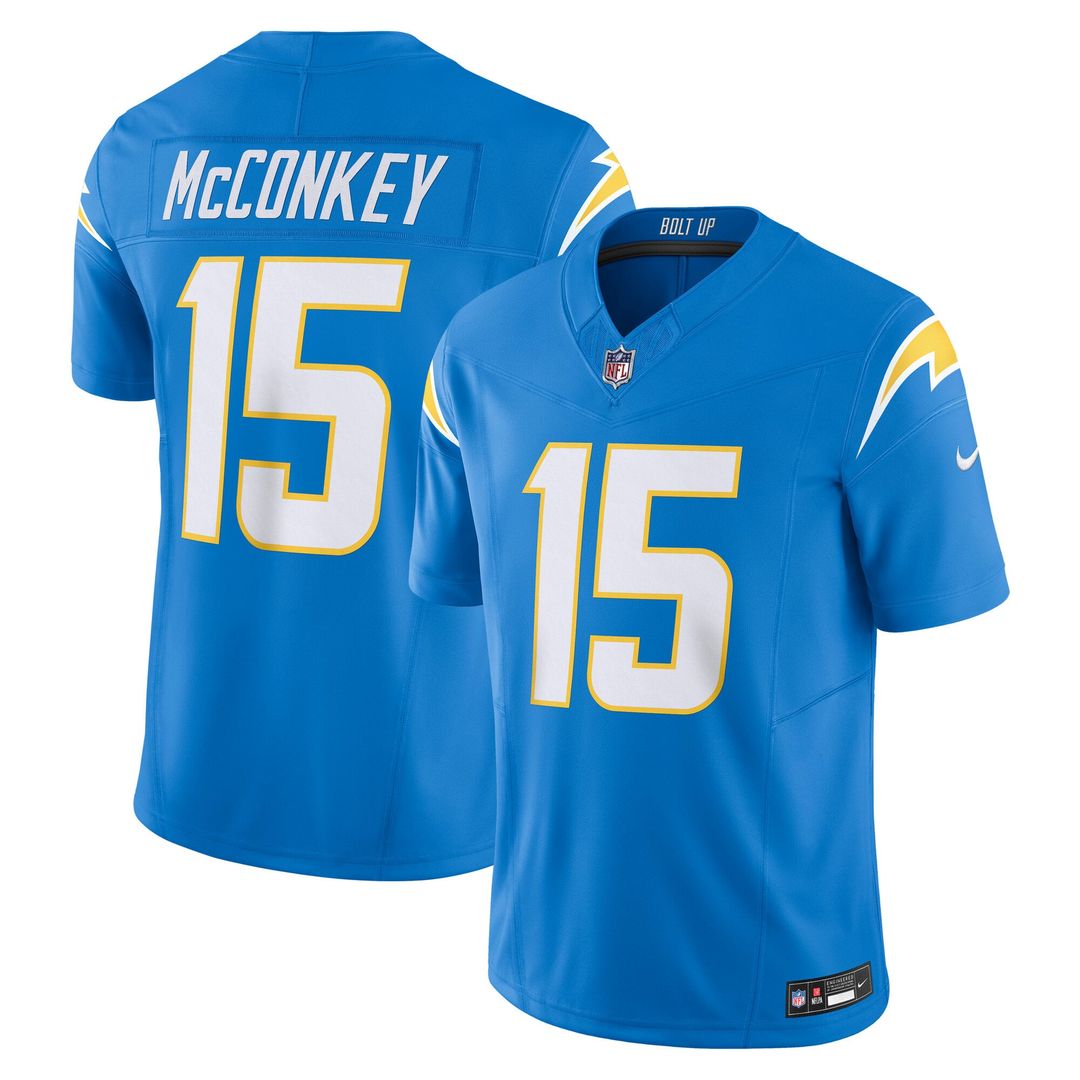 Los Angeles Chargers Ladd McConkey Powder Blue Team Vapor F.U.S.E. Limited Jersey product image 1, provided for visual