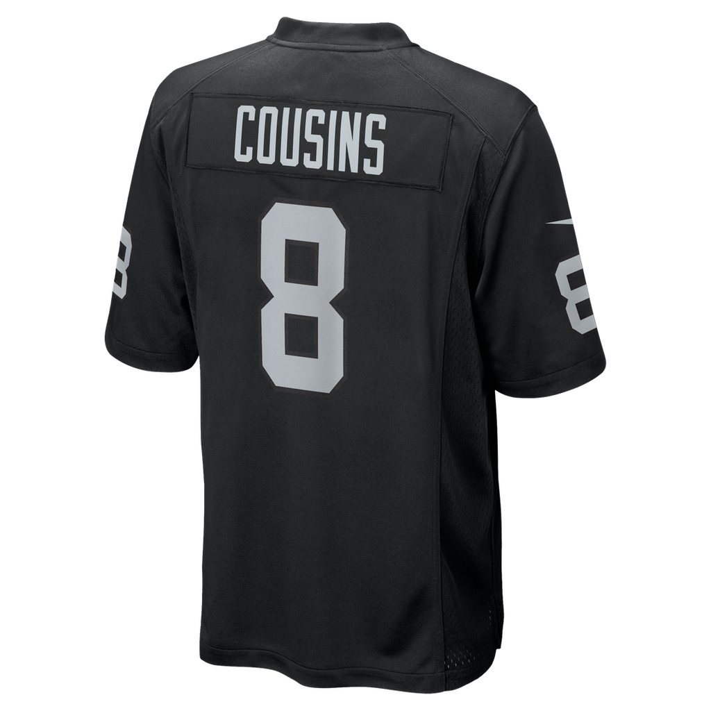 Las Vegas Raiders Kirk Cousins Black Team Game Jersey product image 3, provided for visual reference and product detail