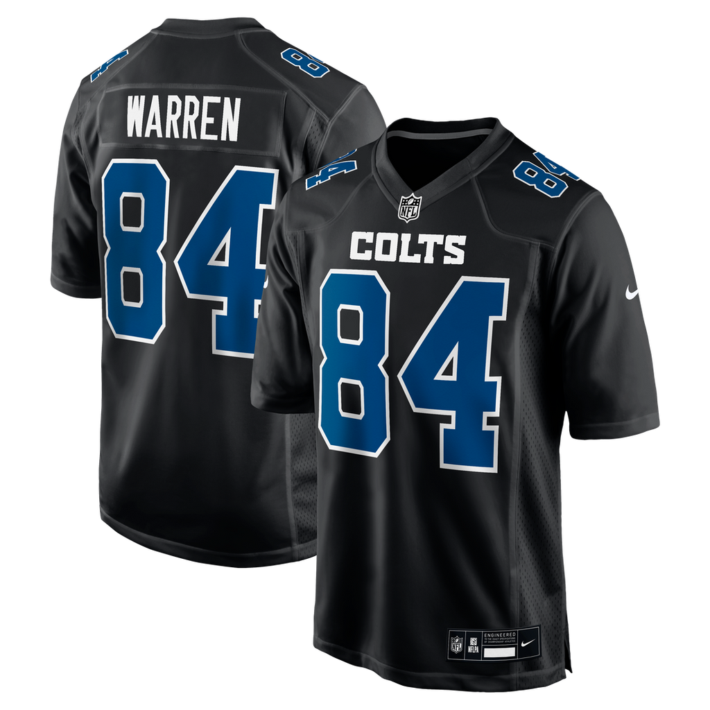 Indianapolis Colts Tyler Warren Carbon Black Fashion Game Jersey product image 1, provided for visual reference and product