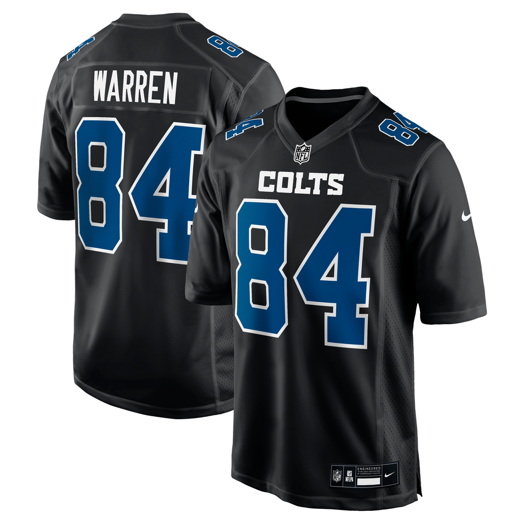 Indianapolis Colts Tyler Warren Carbon Black Fashion Game Jersey product image 1, provided for visual reference and product
