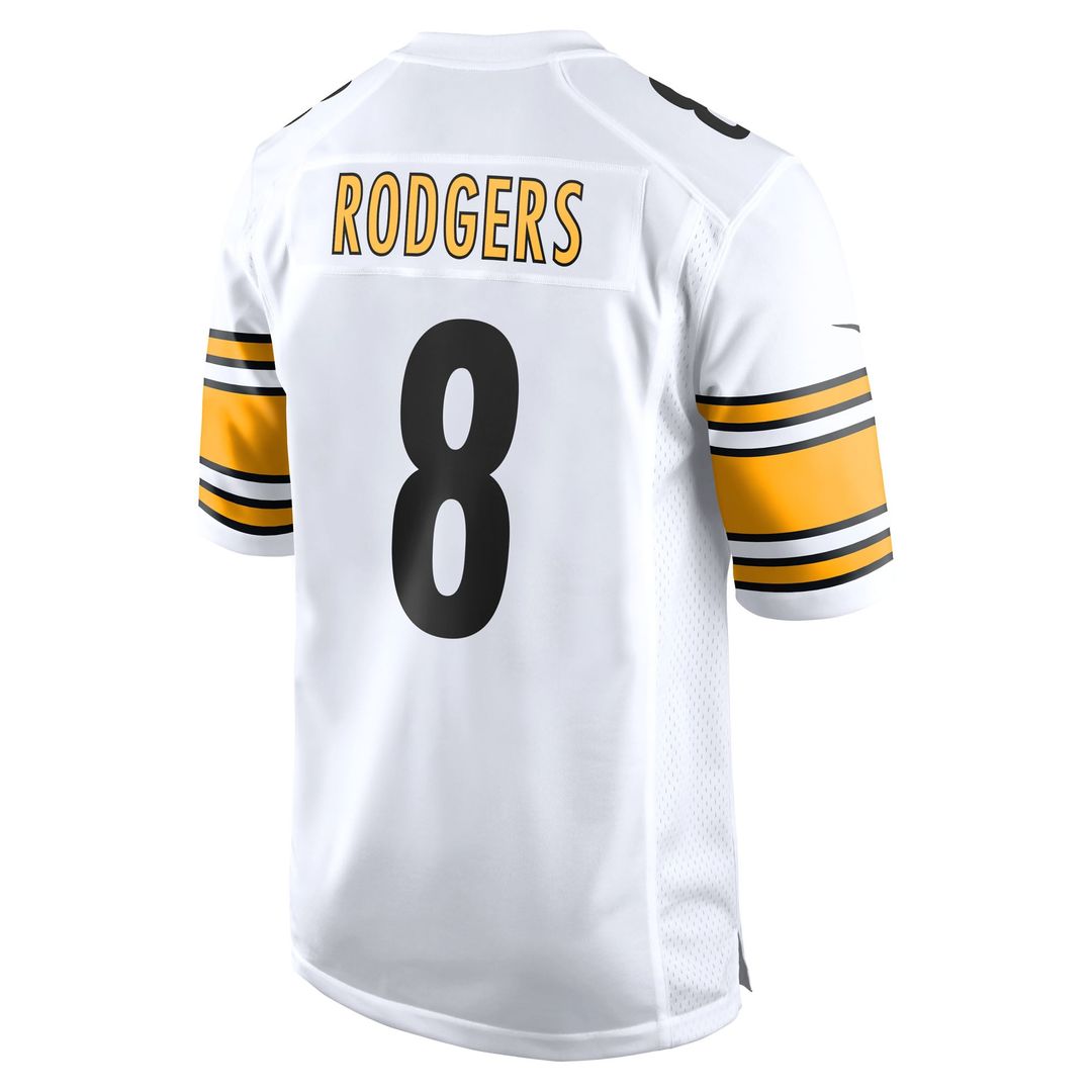 Pittsburgh Steelers Aaron Rodgers White Game Jersey product image 6, provided for visual reference and product detail review