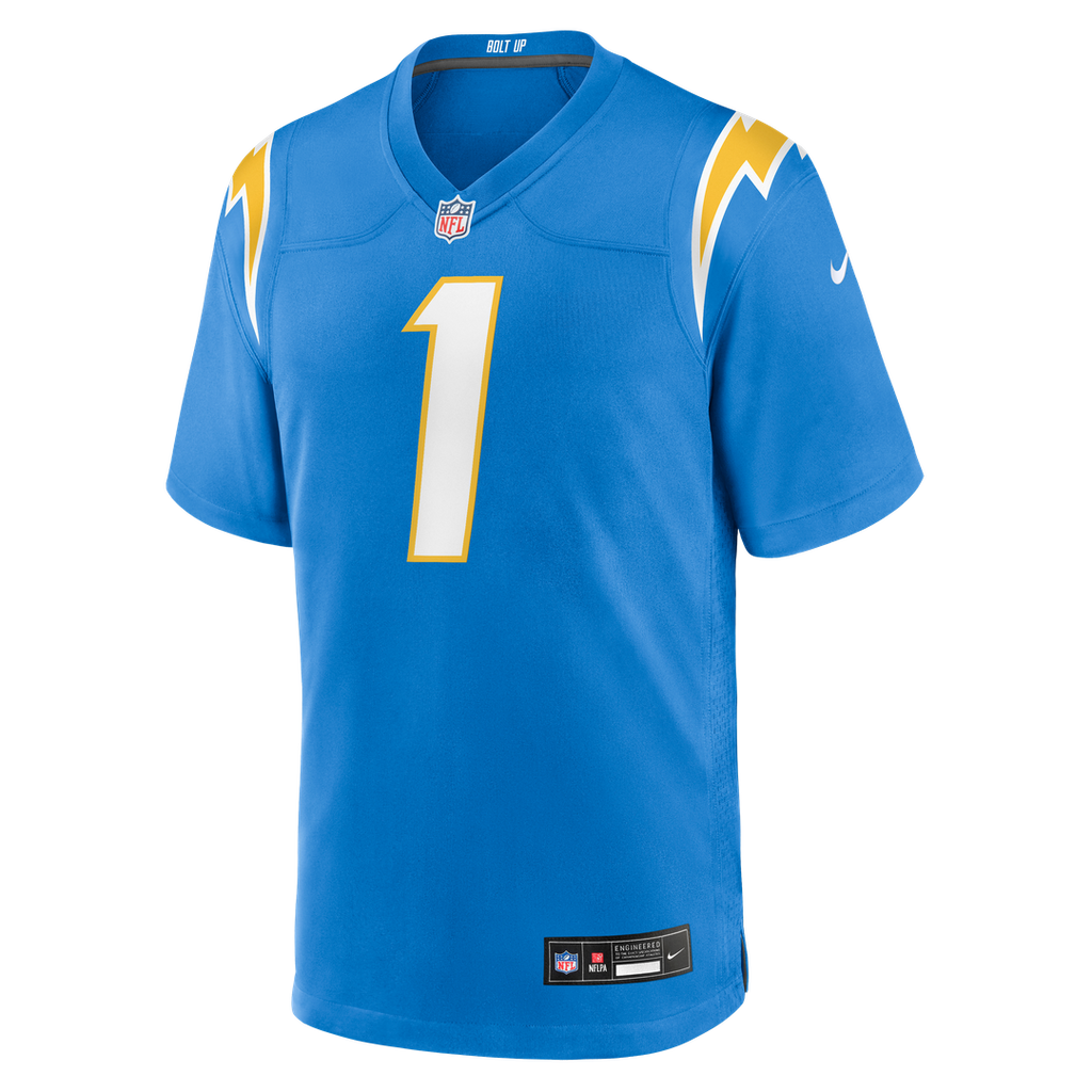 Los Angeles Chargers Akheem Mesidor Powder Blue Team Game Jersey product image 2, provided for visual reference and product