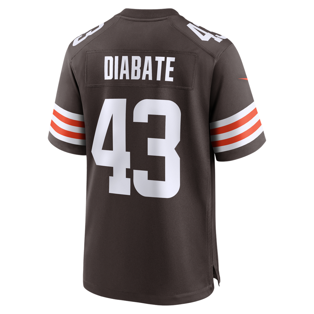 Cleveland Browns Mohamoud Diabate Brown Team Game Jersey product image 3, provided for visual reference and product detail