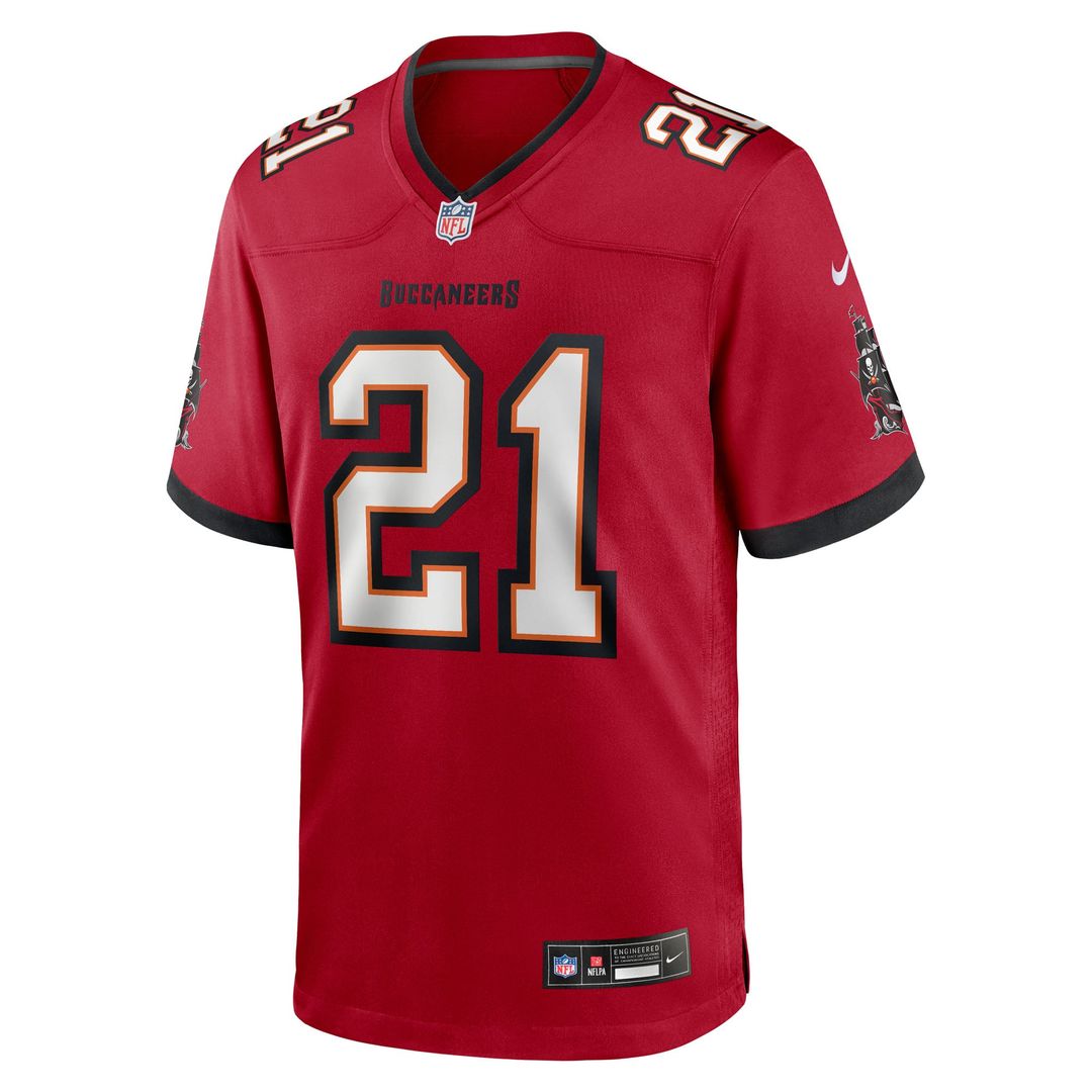 Tampa Bay Buccaneers Benjamin Morrison Red Team Game Jersey product image 2, provided for visual reference and product