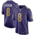 Baltimore Ravens Lamar Jackson Purple Alternate Game Jersey product image 1, provided for visual reference and product