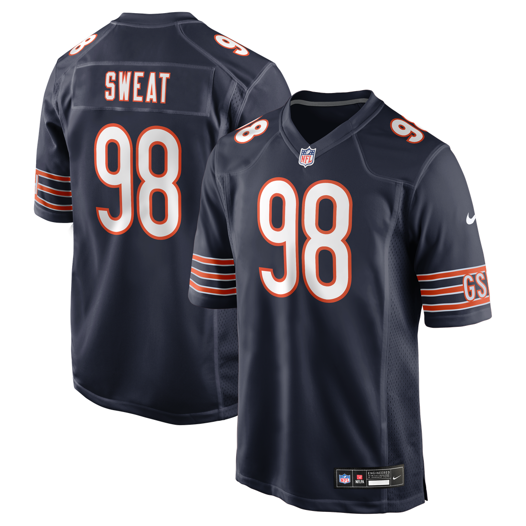 Chicago Bears Montez Sweat Navy Game Jersey product image 1, provided for visual reference and product detail review