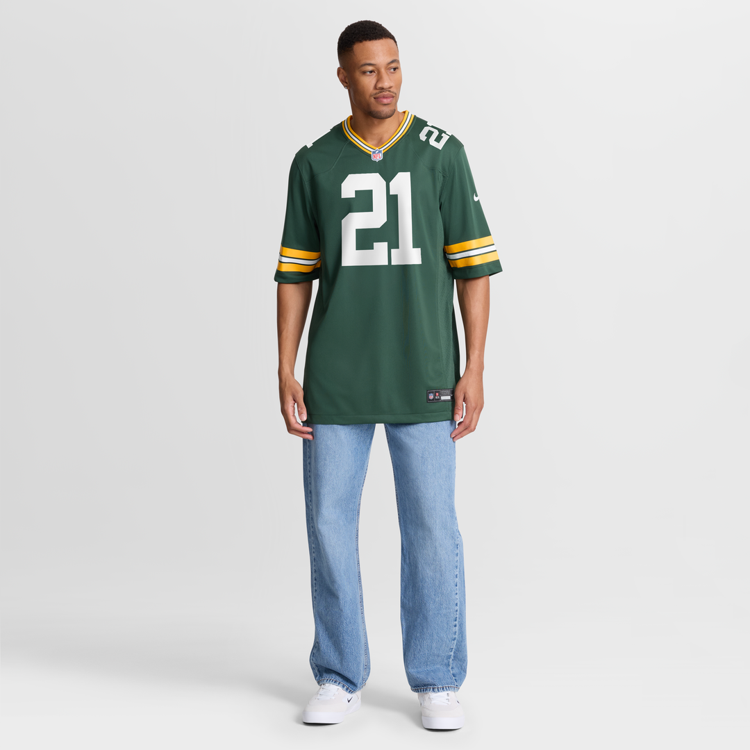 Green Bay Packers Benjamin St-Juste Green Team Game Jersey product image 4, provided for visual reference and product detail
