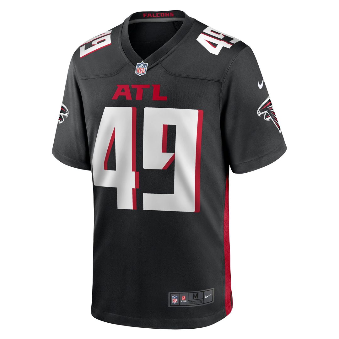 Atlanta Falcons Liam McCullough Black Team Game Jersey product image 2, provided for visual reference and product detail