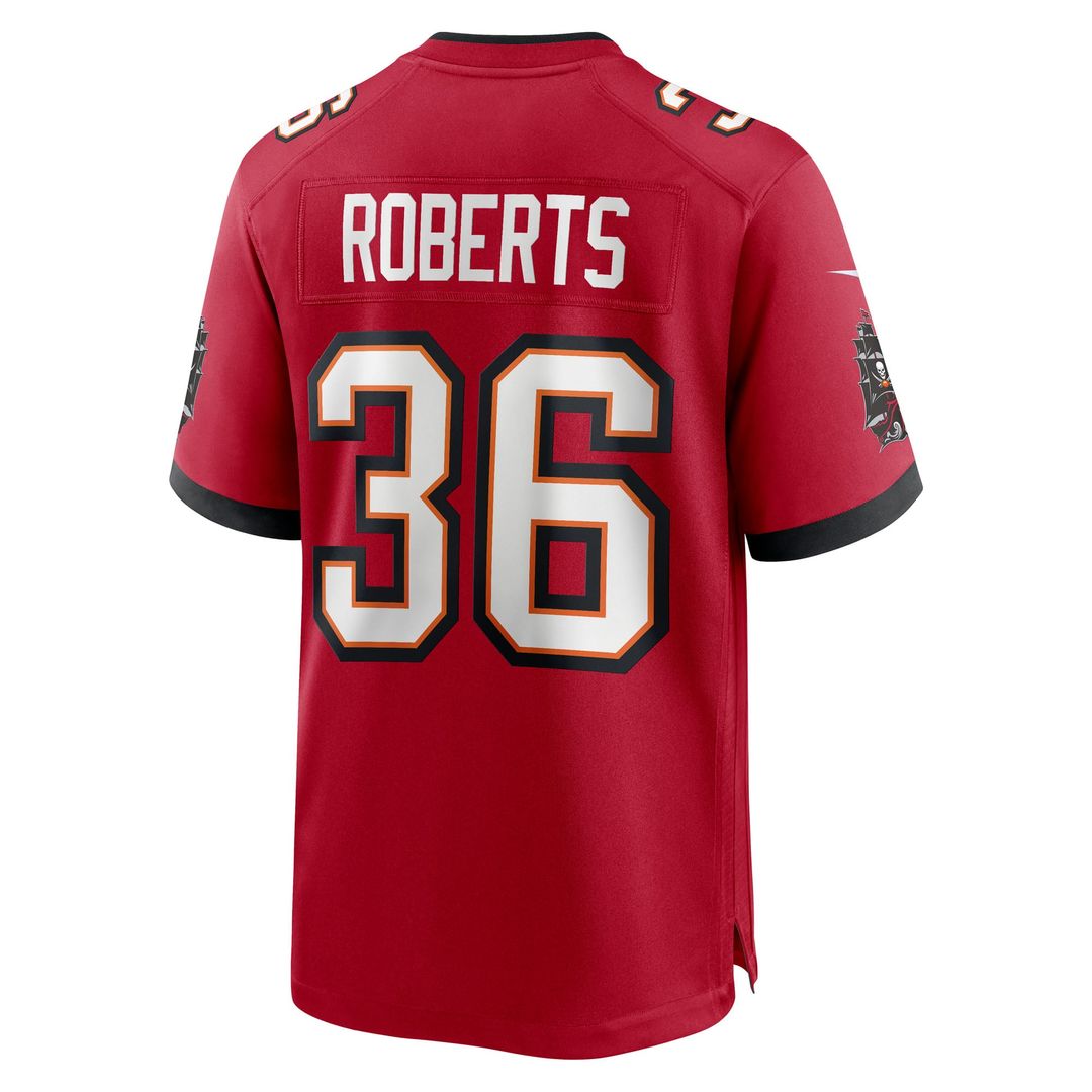 Tampa Bay Buccaneers JJ Roberts Red Team Game Jersey product image 3, provided for visual reference and product detail review