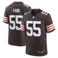 Cleveland Browns Spencer Fano Brown Team Game Jersey product image 1, provided for visual reference and product detail review