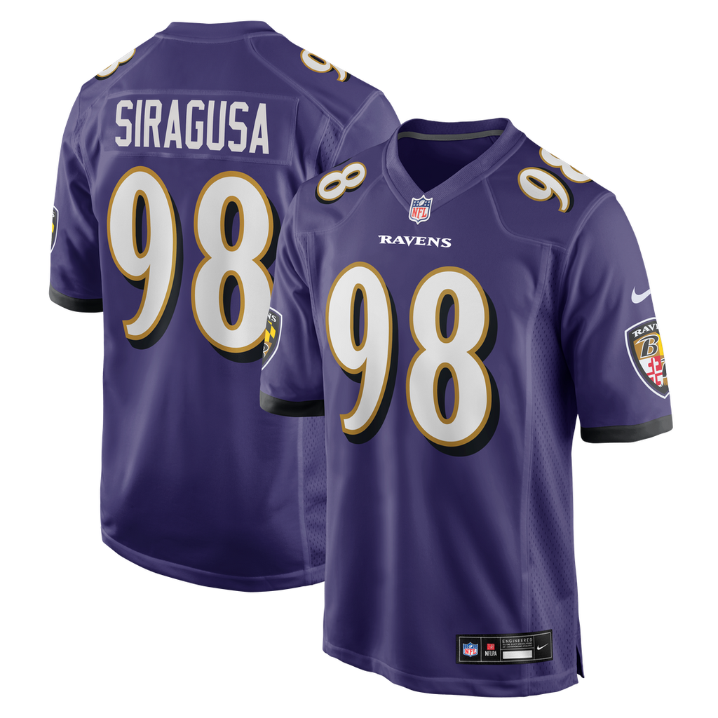 Baltimore Ravens Tony Siragusa Purple Game Retired Player Jersey product image 1, provided for visual reference and product