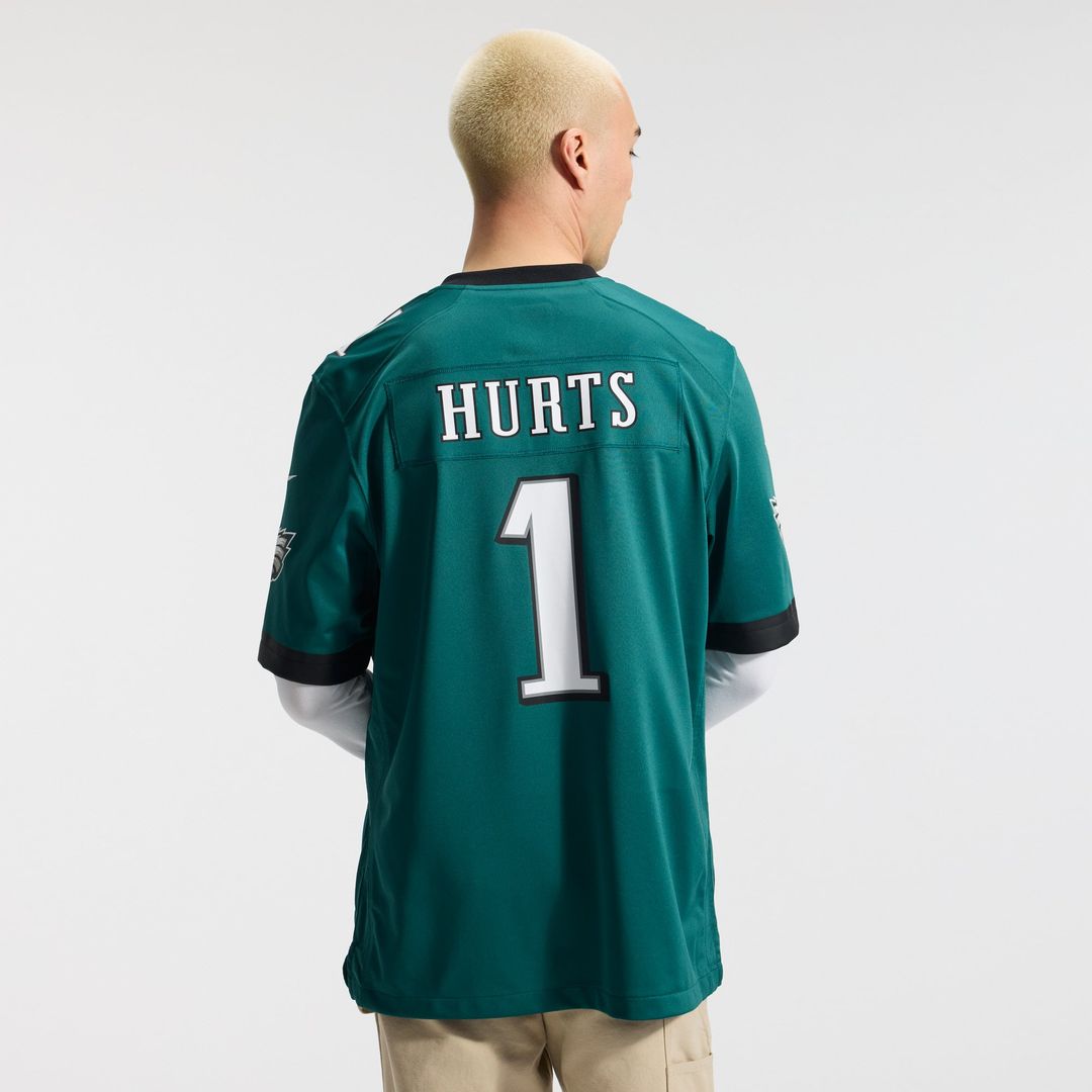 Philadelphia Eagles Jalen Hurts Midnight Green Team Game Jersey product image 3, provided for visual reference and product