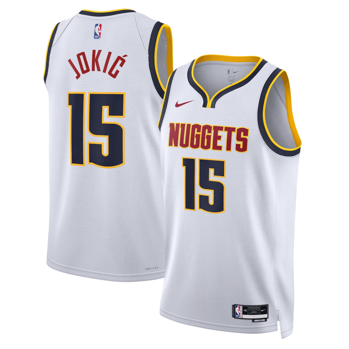 Denver Nuggets Association Edition Swingman Basketball Jersey - White - Nikola Jokić - Unisex product image 1, provided for