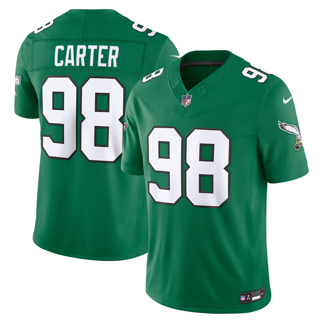 Philadelphia Eagles Jalen Carter Kelly Green Alternate Vapor F.U.S.E. Stitched Limited Jersey product image 4, provided for