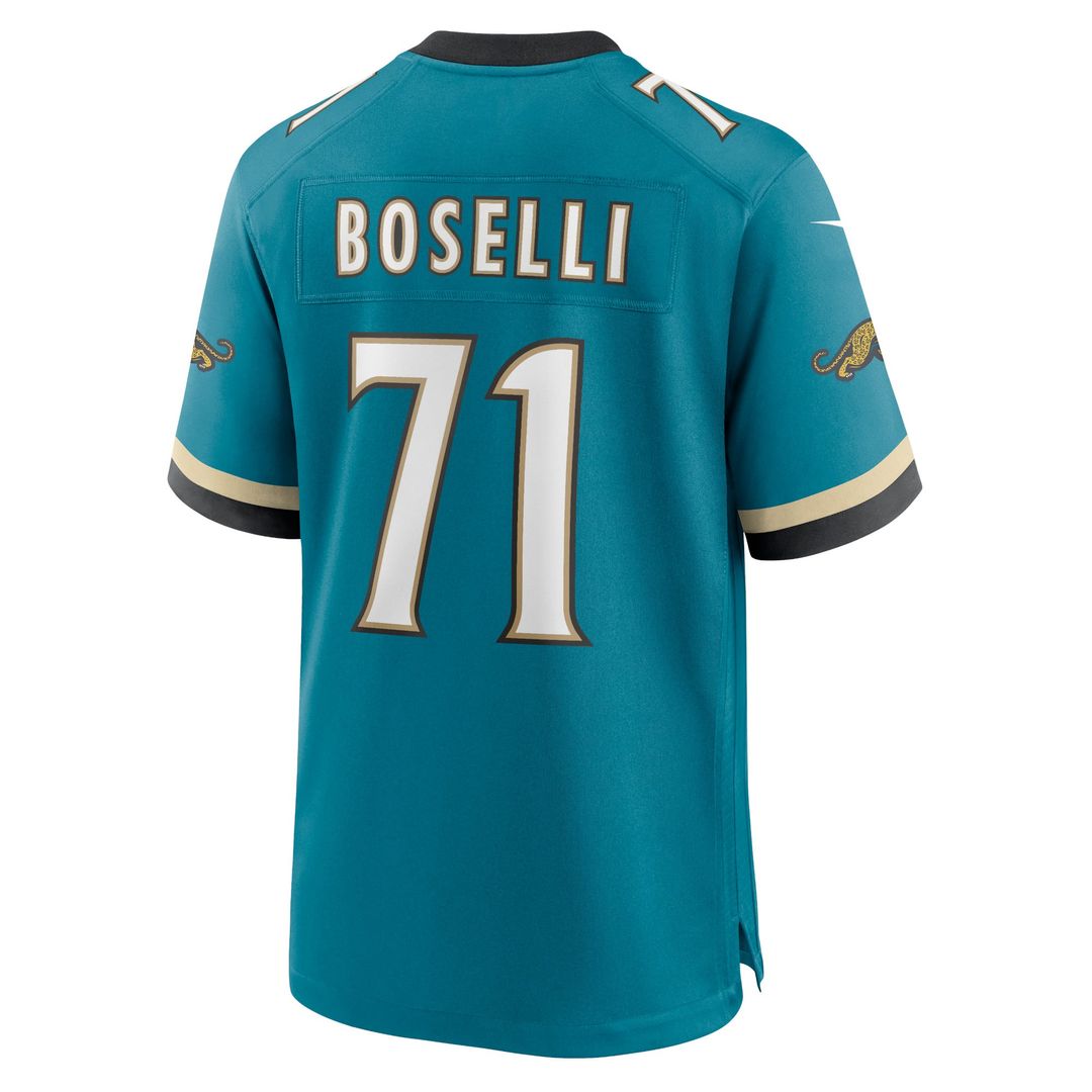 Jacksonville Jaguars Tony Boselli Teal Prowler Throwback Retired Player Game Jersey product image 3, provided for visual