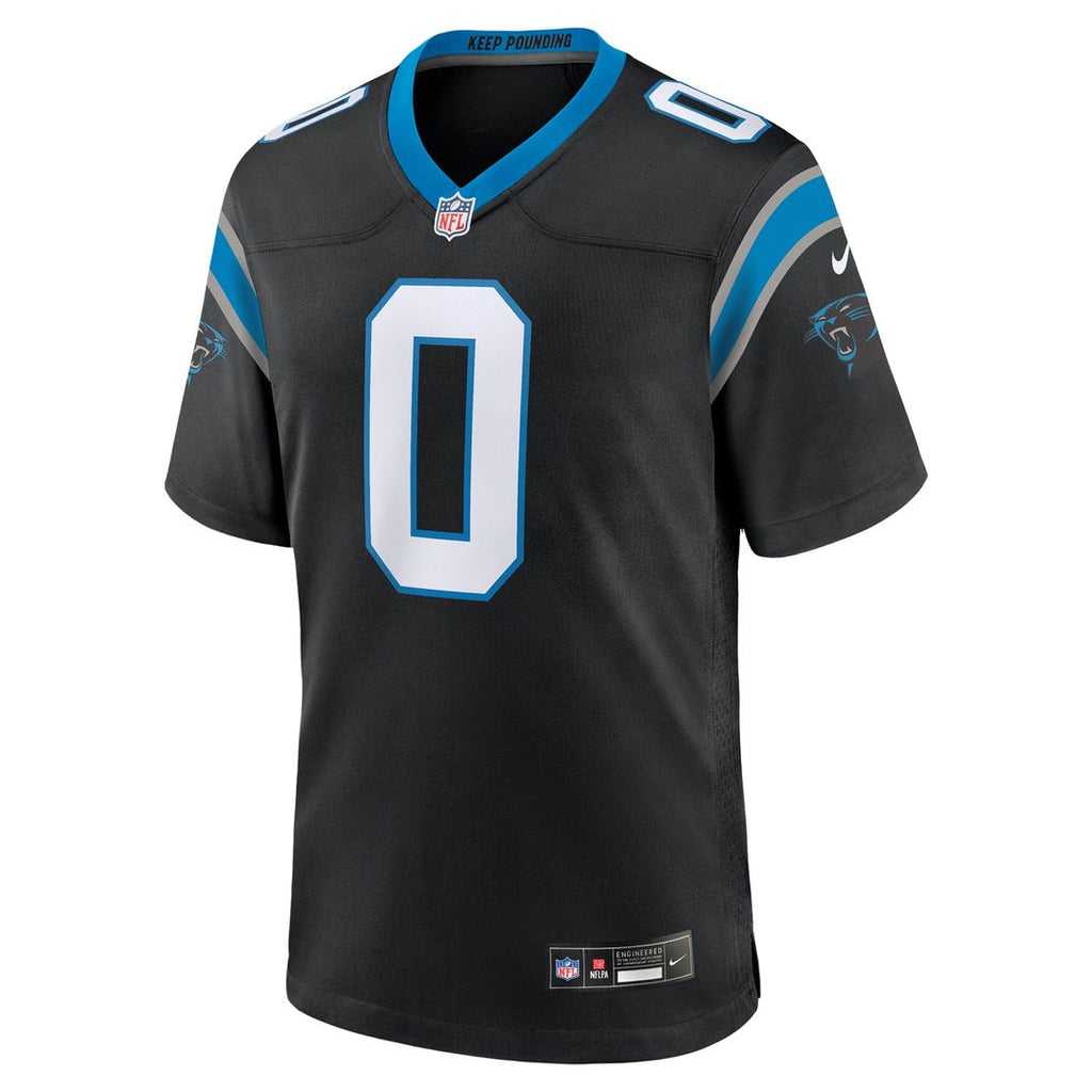 Carolina Panthers Ja'Tavion Sanders Black Game Jersey product image 2, provided for visual reference and product detail