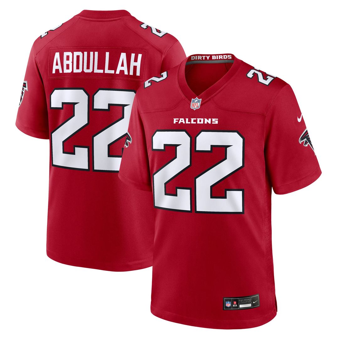 Atlanta Falcons Yasir Abdullah Red Team Game Jersey product image 1, provided for visual reference and product detail review
