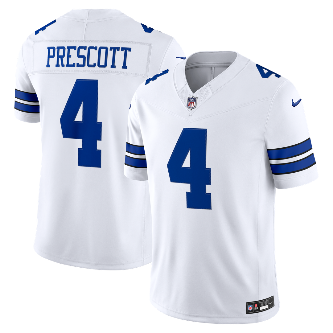 Dallas Cowboys Dak Prescott White Vapor F.U.S.E. Stitched Limited Jersey product image 4, provided for visual reference and