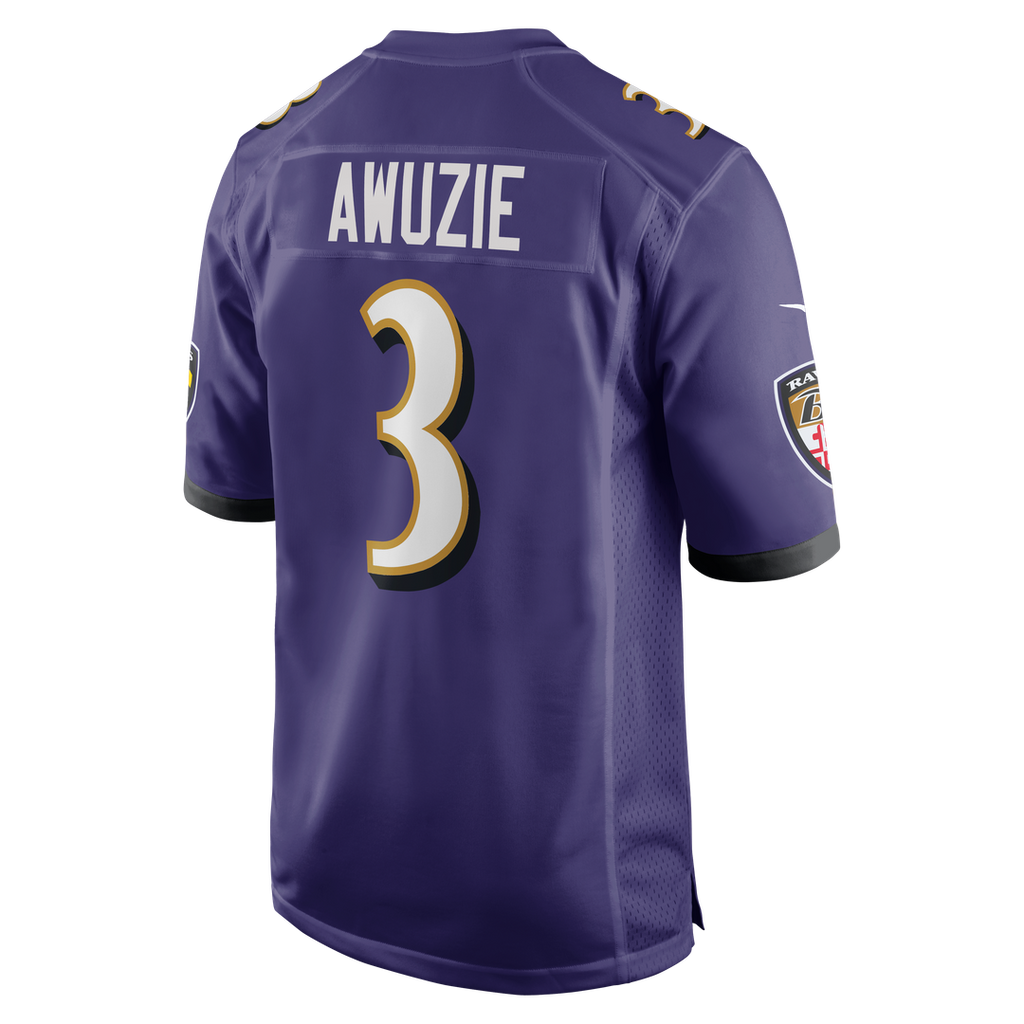 Baltimore Ravens Chidobe Awuzie Purple Team Game Jersey product image 3, provided for visual reference and product detail