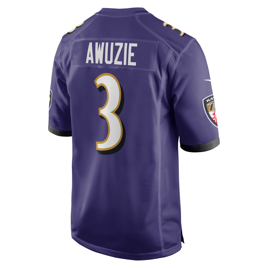 Baltimore Ravens Chidobe Awuzie Purple Team Game Jersey product image 3, provided for visual reference and product detail