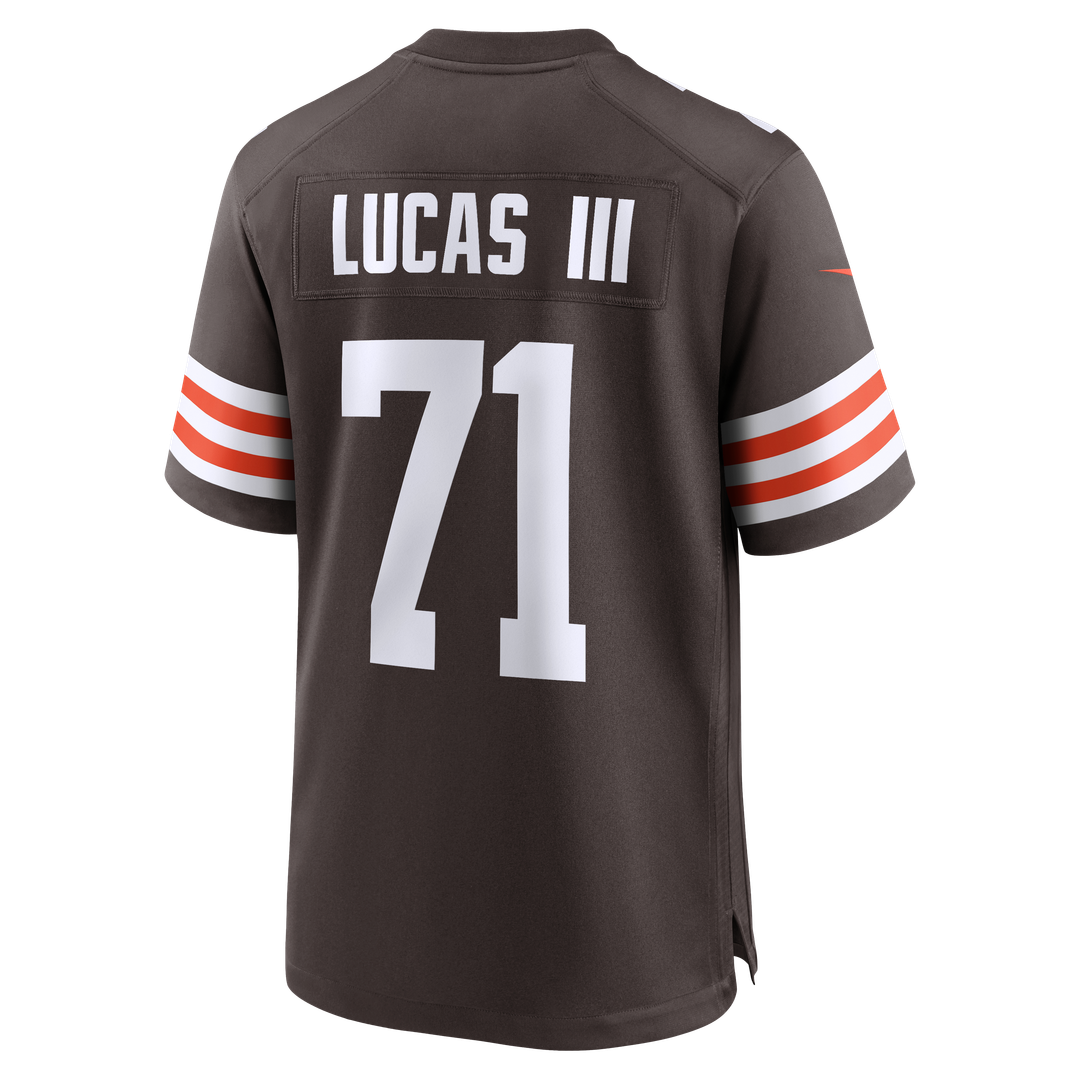 Cleveland Browns Cornelius Lucas Brown Team Game Jersey product image 3, provided for visual reference and product detail