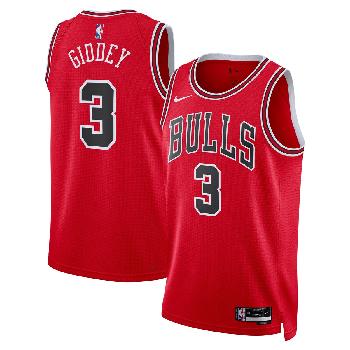 Chicago Bulls Nike Icon Swingman Jersey - Giddey 3 - Unisex product image 1