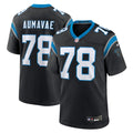 Carolina Panthers Popo Aumavae Black Team Game Jersey product image 1, provided for visual reference and product detail