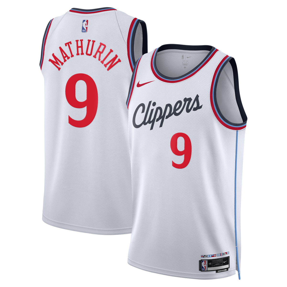 Los Angeles Clippers Replica Association Edition Swingman Basketball Jersey - White - Bennedict Mathurin - Unisex product