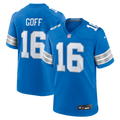 Detroit Lions Jared Goff Blue Game Jersey product image 1, provided for visual reference and product detail review