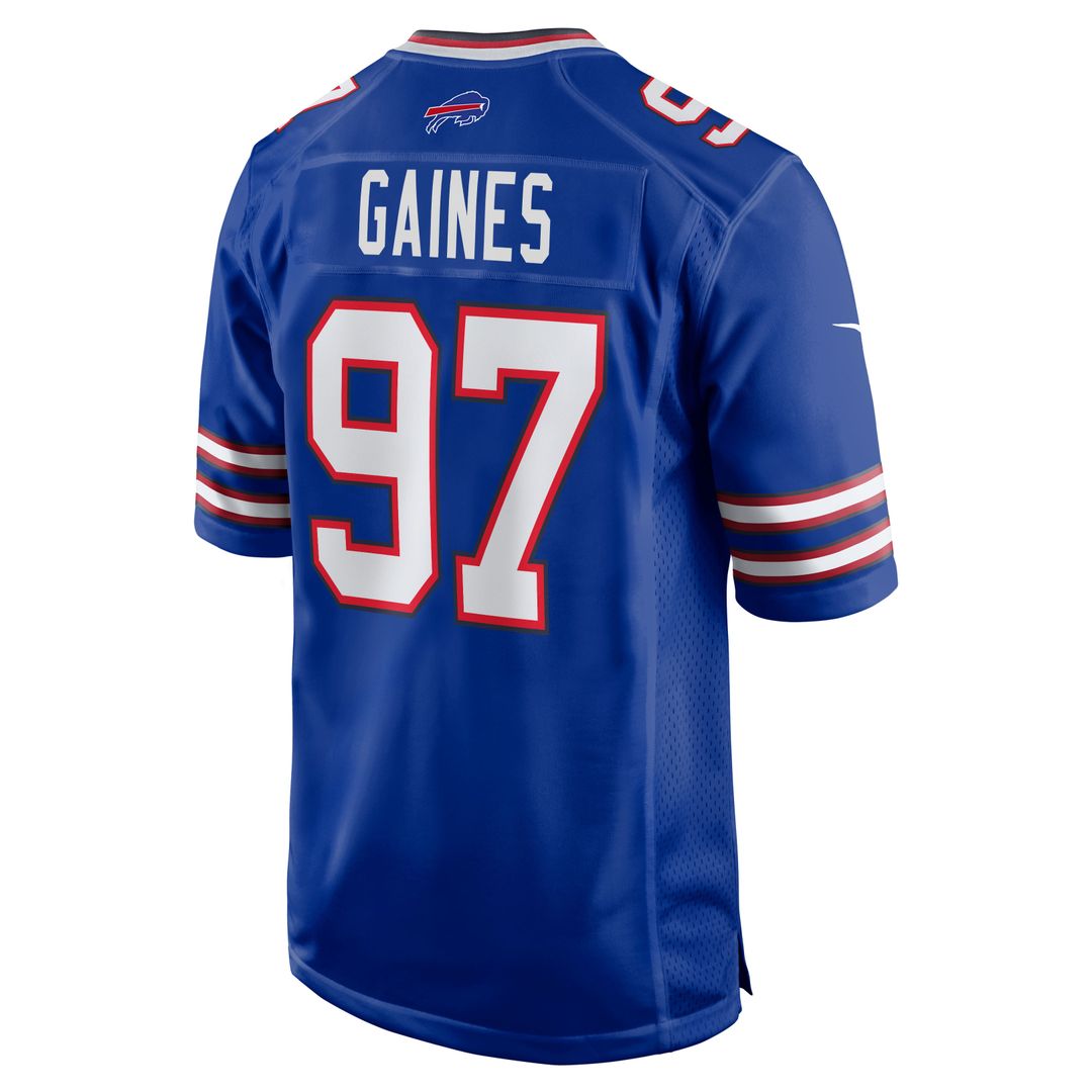 Buffalo Bills Greg Gaines Royal Team Game Jersey product image 5, provided for visual reference and product detail review