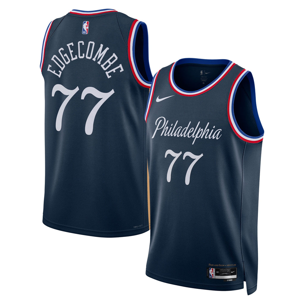 VJ Edgecombe Philadelphia 76ers 2025/26 City Edition Swingman Jersey - Navy - Unisex product image 1, provided for visual