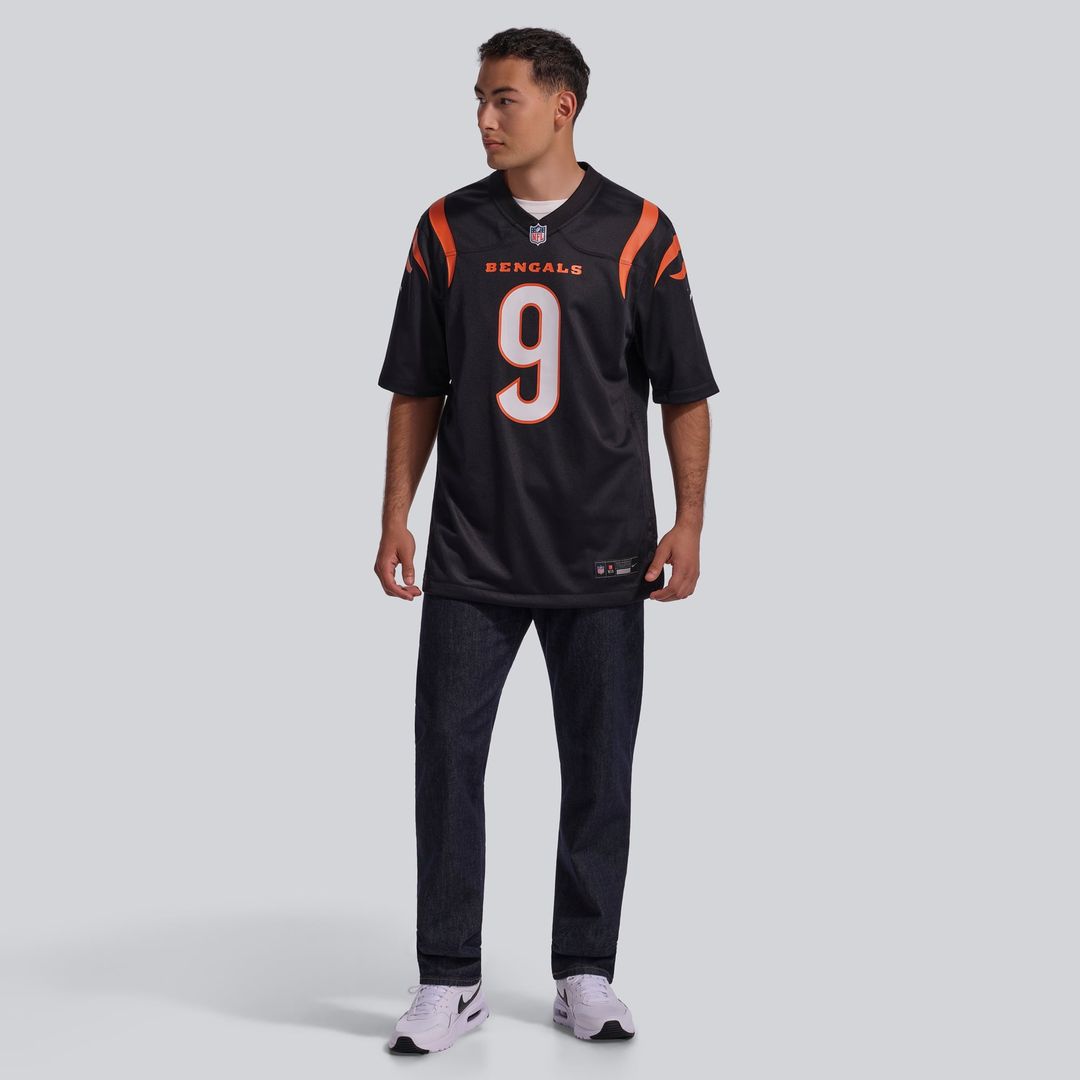 Cincinnati Bengals Joe Burrow Black Player Game Jersey product image 18, provided for visual reference and product detail