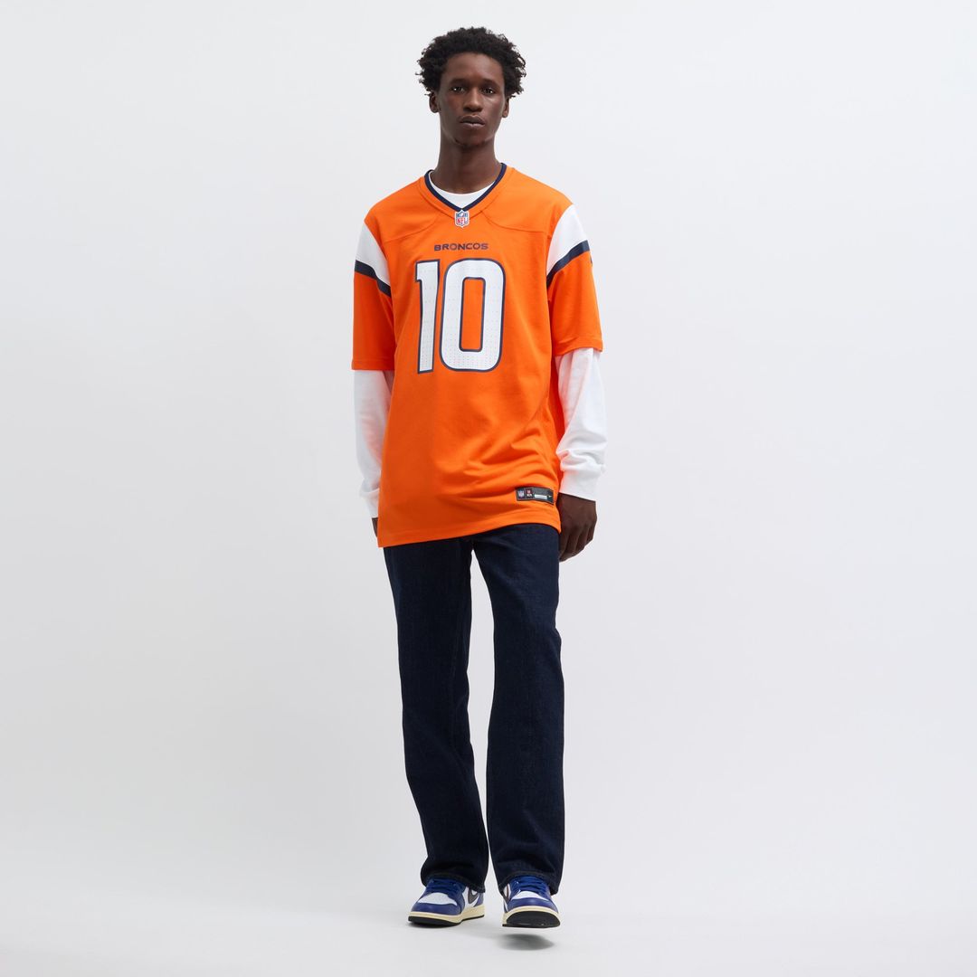 Denver Broncos Bo Nix Orange Player Game Jersey product image 16, provided for visual reference and product detail review