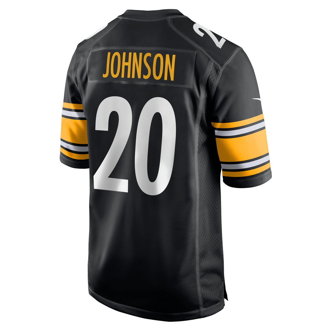 Pittsburgh Steelers Kaleb Johnson Black Team Game Jersey product image 3, provided for visual reference and product detail