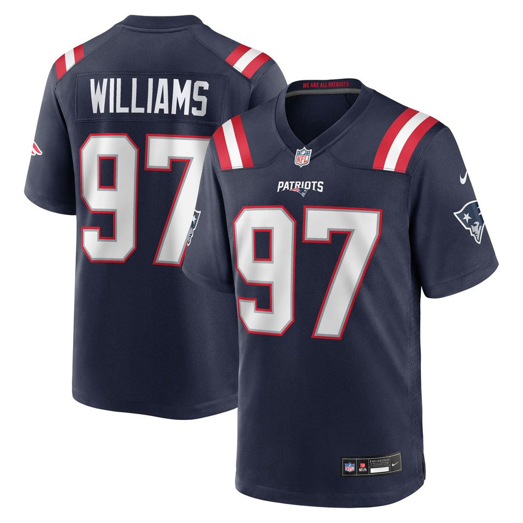 New England Patriots Milton Williams Navy Game Player Jersey product image 1, provided for visual reference and product